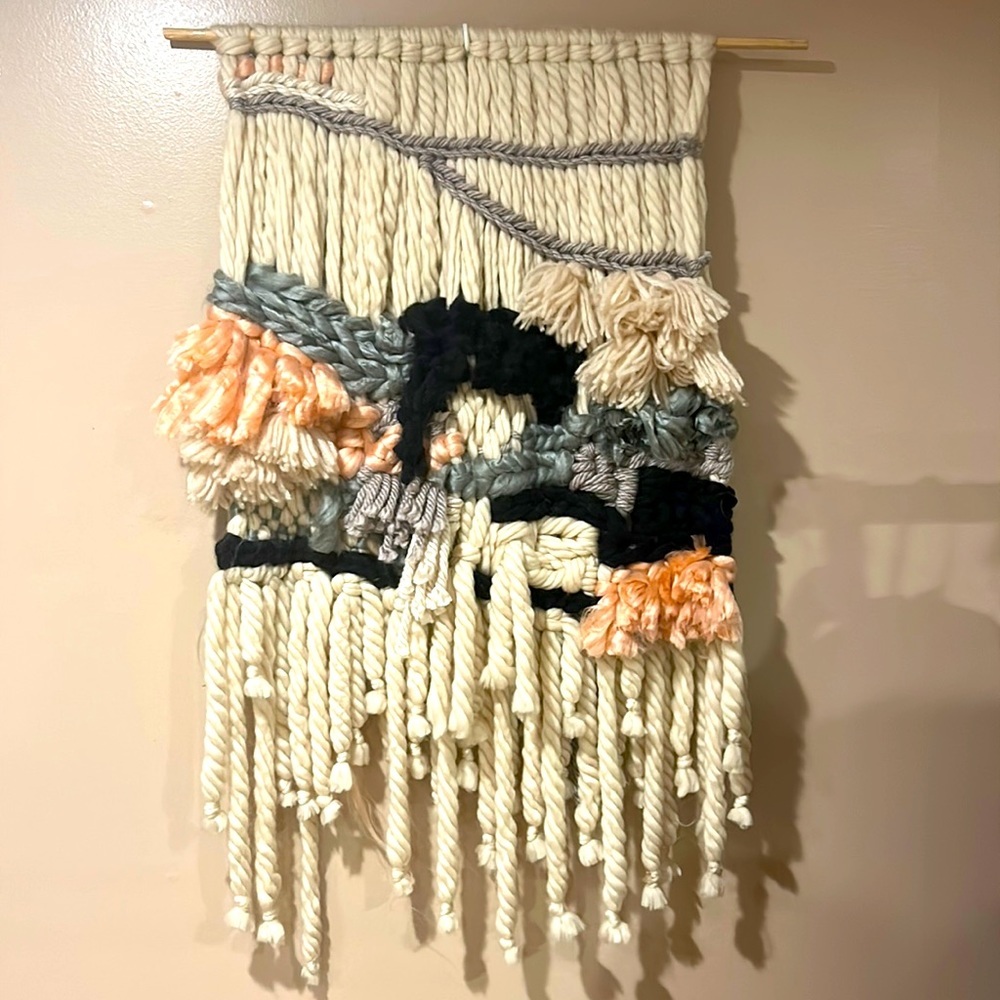 Gorgeous hand made fiber art wall hanging.